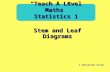 Stem and Leaf Diagrams © Christine Crisp “Teach A Level Maths” Statistics 1.