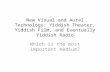 New Visual and Aural Technology: Yiddish Theater, Yiddish Film, and Eventually Yiddish Radio Which is the most important medium?