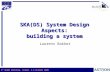 Name1 SKA(DS) System Design Aspects 4 th SKADS Workshop, Lisbon, 2-3 October 2008 SKA(DS) System Design Aspects: building a system Laurens Bakker.