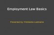 Employment Law Basics Presented by: Firstname Lastname.