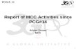 1 PCG15_11 Report of MCC Activities since PCG#14 Adrian Scrase MCC.