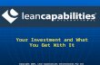 Copyright 2007, Lean Capabilities International Pty Ltd Your Investment and What You Get With It.