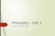 Philosophy – Unit 1 Pre-Socratic Theories of Reality.