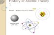 History of Atomic Theory 1 From Democritus to Bohr…..