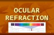 1 OCULAR REFRACTION. 2 Visual analyser performances Phisical status of refractive components (correct focus on the retina); Phisical status of refractive.