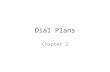 Dial Plans Chapter 2. Dial and Numbering Plans A numbering plan describes the endpoint addressing in a telephony network Same as IP addressing in an IP.