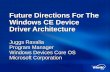 Future Directions For The Windows CE Device Driver Architecture Juggs Ravalia Program Manager Windows Devices Core OS Microsoft Corporation.