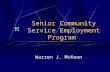 Senior Community Service Employment Program Warren J. McKeon.