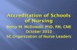 Betsy M. McDowell, PhD, RN, CNE October 2012 SC Organization of Nurse Leaders 1.