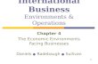 4-1 International Business Environments & Operations Chapter 4 The Economic Environments Facing Businesses Daniels ● Radebaugh ● Sullivan.