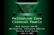 Palliative Care Clinical Pearls Barb Supanich,RSM,MD Med Director, Palliative Medicine Nursing Grand Rounds June 11,2007.