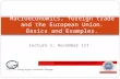 Lecture 1, December 1st Macroeconomics, foreign trade and the European Union. Basics and Examples.