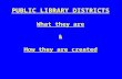 PUBLIC LIBRARY DISTRICTS What they are & How they are created.