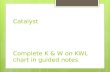 Catalyst Complete K & W on KWL chart in guided notes.