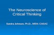The Neuroscience of Critical Thinking Sandra Johnson, Ph.D., MSW, CASAC.