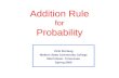 Addition Rule for Probability Vicki Borlaug Walters State Community College Morristown, Tennessee Spring 2006.