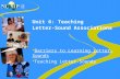 Unit 6: Teaching Letter-Sound Associations  Barriers to Learning Letter-Sounds  Teaching Letter-Sounds.