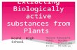 Extracting Biologically active substances from Plants Haruna Kobayashi Yohei Nosaka Yuta Fukushima Eriko Minamiya Koshi High School.