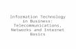 Information Technology in Business: Telecommunications, Networks and Internet Basics.