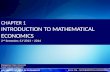 BACHELOR OF ARTS IN ECONOMICS Econ 114 – MATHEMATICAL ECONOMICS Pangasinan State University Social Science Department CHAPTER 1 INTRODUCTION TO MATHEMATICAL.