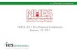 NHES 2012 Pre-Proposal Conference January 19, 2011.