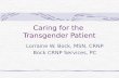 Caring for the Transgender Patient Lorraine W. Bock, MSN, CRNP Bock CRNP Services, PC.