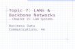 Topic 7: LANs & Backbone Networks - Chapter 15: LAN Systems Business Data Communications, 4e.