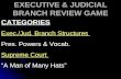 EXECUTIVE & JUDICIAL BRANCH REVIEW GAME CATEGORIES Exec./Jud. Branch Structures Pres. Powers & Vocab. Supreme Court “A Man of Many Hats”