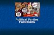 Political Parties Functions. Today many Americans take pride in their status as “independent” voters Today many Americans take pride in their status.