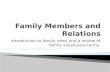 Introduction to family trees and a review of family vocabulary terms.