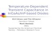 Temperature-Dependent Transient Capacitance in InGaAs/InP-based Diodes Kiril Simov and Tim Gfroerer Davidson College Mark Wanlass NREL Supported by the.