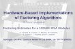 1 Hardware-Based Implementations of Factoring Algorithms Factoring Estimates for a 1024-Bit RSA Modulus A. Lenstra, E. Tromer, A. Shamir, W. Kortsmit,