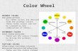 Color Wheel PRIMARY COLORS : Red, yellow and blue All other colors are derived from the primary colors. These three colors can not be created by any combination.