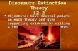 Dinosaurs Extinction Theory 12-2 Objective: Give several points on each theory and give supporting evidence by writing a short essay using the notes. Objective: