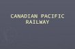 CANADIAN PACIFIC RAILWAY. The National Dream ► John A. MacDonald wanted to build a Canadian nation from coast to coast ► He felt that the only way to.
