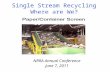 Single Stream Recycling Where are We? NRRA Annual Conference June 7, 2011.