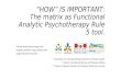 “HOW” IS IMPORTANT: The matrix as Functional Analytic Psychotherapy Rule 5 tool. 1 Michel André Reyes Ortega PsyD 2 Angélica Nathalia Vargas Salinas PsyD.