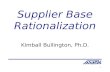 1 Supplier Base Rationalization Kimball Bullington, Ph.D.