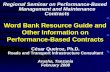 Word Bank Resource Guide and Other Information on Performance-Based Contracts César Queiroz, Ph.D. Roads and Transport Infrastructure Consultant Arusha,