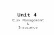Unit 4 Risk Management & Insurance. Today’s Learning Objective What are the basics of risk management & insurance? Risk Basics The Risk Management Process.