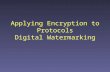 Applying Encryption to Protocols Digital Watermarking.
