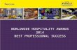 WORLDWIDE HOSPITALITY AWARDS 2014 BEST PROFESSIONAL SUCCESS.
