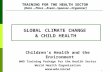 1 GLOBAL CLIMATE CHANGE & CHILD HEALTH TRAINING FOR THE HEALTH SECTOR [Date …Place …Event…Sponsor…Organizer] Children's Health and the Environment WHO.