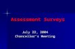 Assessment Surveys July 22, 2004 Chancellor’s Meeting.