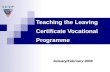 Teaching the Leaving Certificate Vocational Programme January/February 2008.