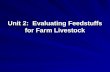 Unit 2: Evaluating Feedstuffs for Farm Livestock.