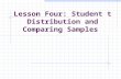 Lesson Four: Student t Distribution and Comparing Samples.