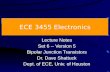 ECE 3455 Electronics Lecture Notes Set 6 -- Version 5 Bipolar Junction Transistors Dr. Dave Shattuck Dept. of ECE, Univ. of Houston.