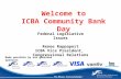 Fe Welcome to ICBA Community Bank Day Made possible by our generous sponsors Federal Legislative Issues Renee Rappaport ICBA Vice President, Congressional.