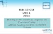 © 2014 ICD-10-CM Day 1 2014 Building Expert Trainers in Diagnosis and Procedure Coding: AHIMA Academy for ICD-10-CM/PCS Trainers.